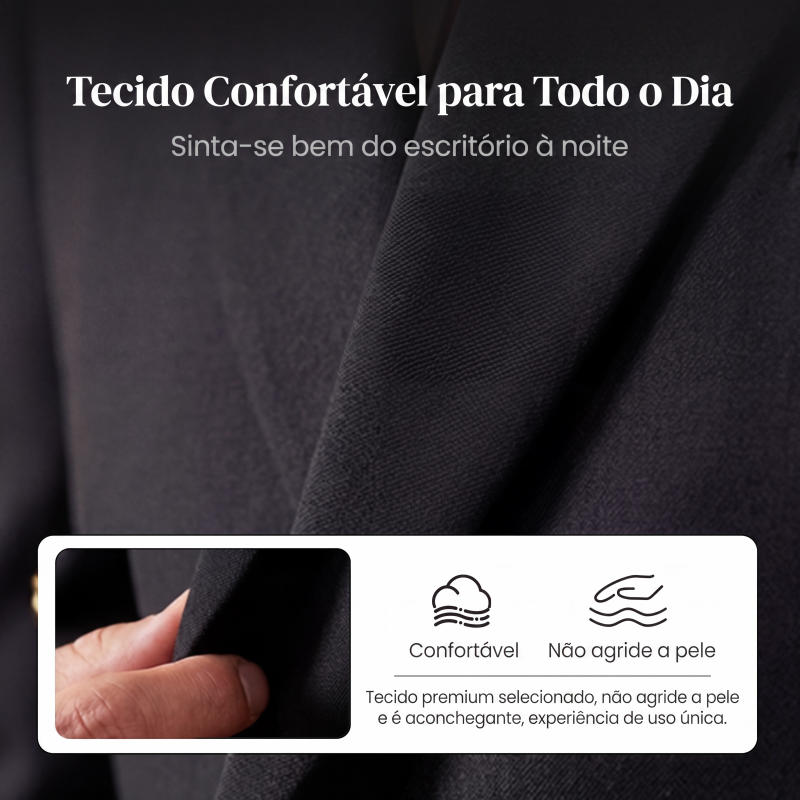 Conjunto de 2 peças: jaqueta slim fit e calça para homem