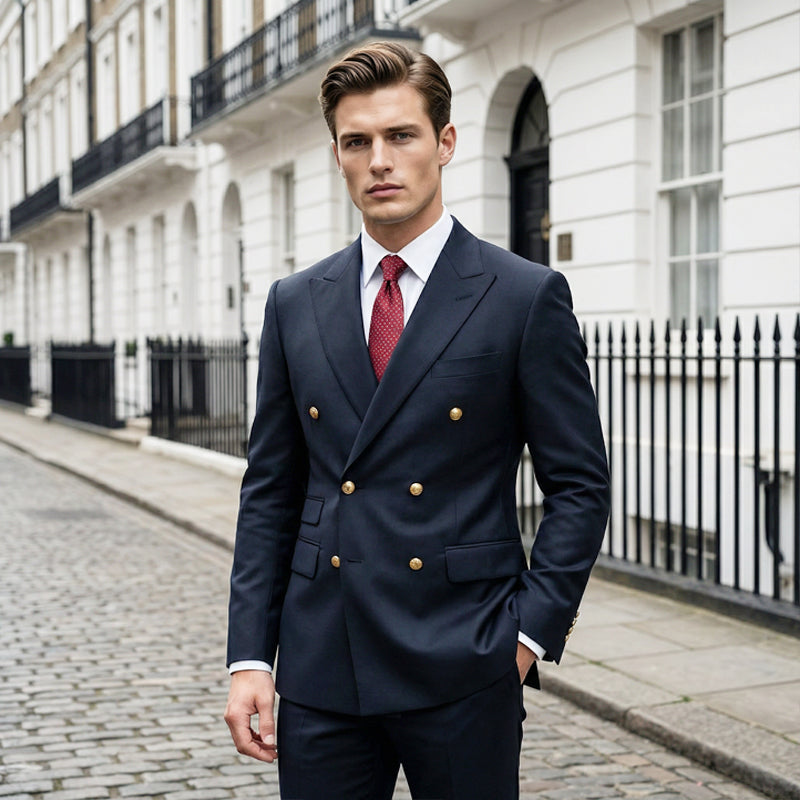 Conjunto de 2 peças: jaqueta slim fit e calça para homem
