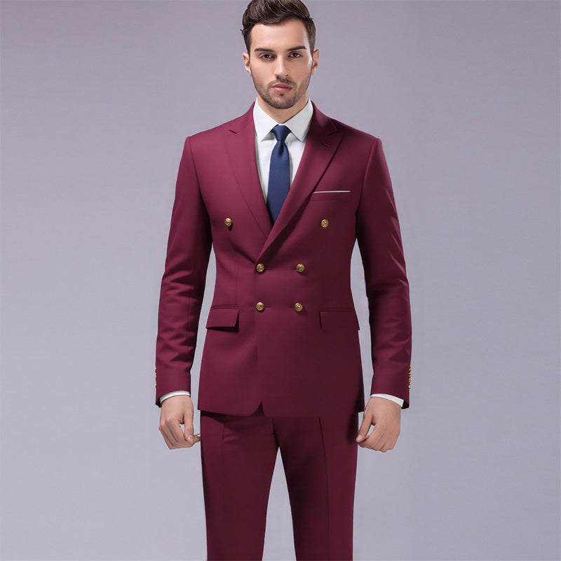Conjunto de 2 peças: jaqueta slim fit e calça para homem