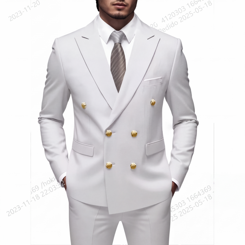Conjunto de 2 peças: jaqueta slim fit e calça para homem