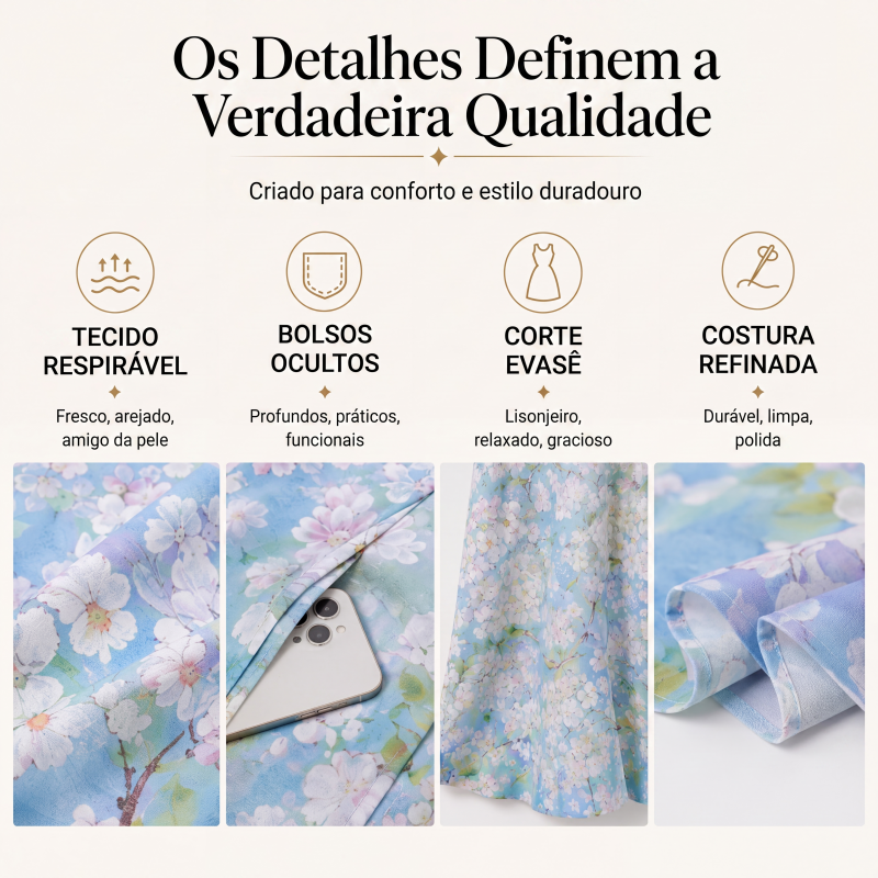 Vestido de linho sem mangas para mulher