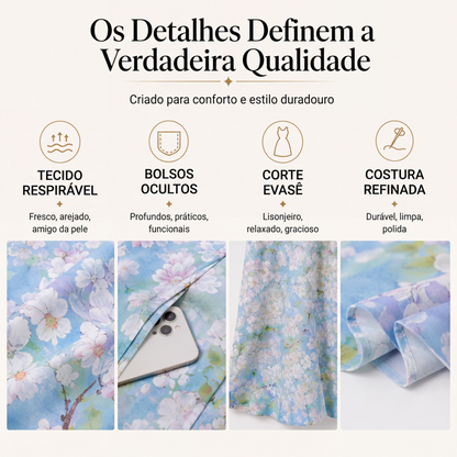 Vestido de linho sem mangas para mulher