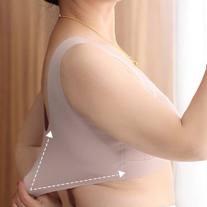 Sutiã sem costuras, sem aro e com fecho à frente, confortável para mulher
