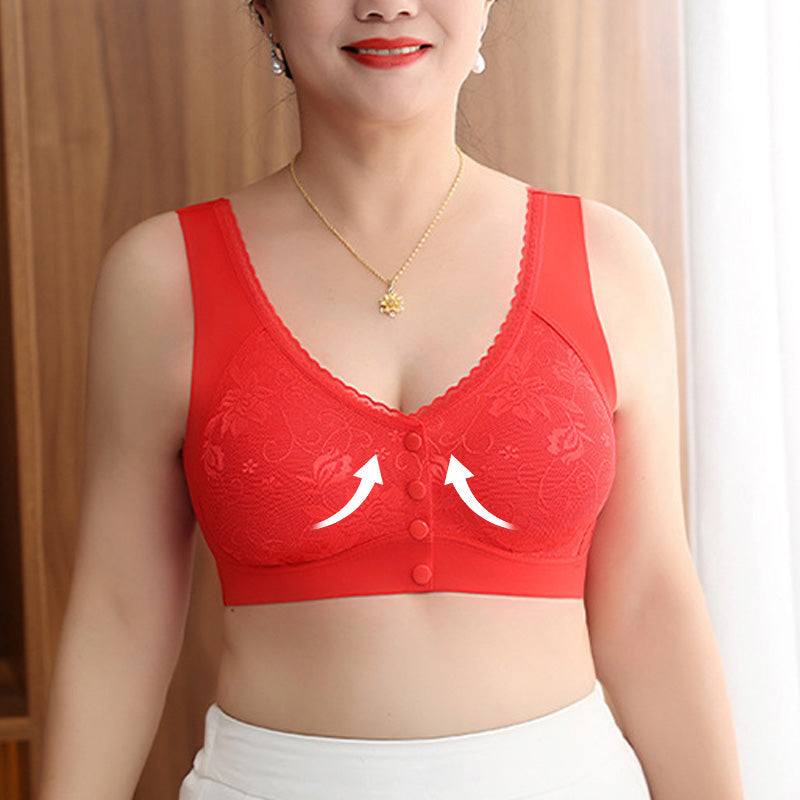 Sutiã sem costuras, sem aro e com fecho à frente, confortável para mulher