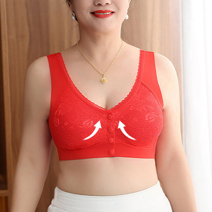 Sutiã sem costuras, sem aro e com fecho à frente, confortável para mulher
