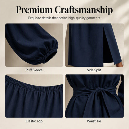 ✨👗Vestido elegante de um ombro só com cinto para mulher