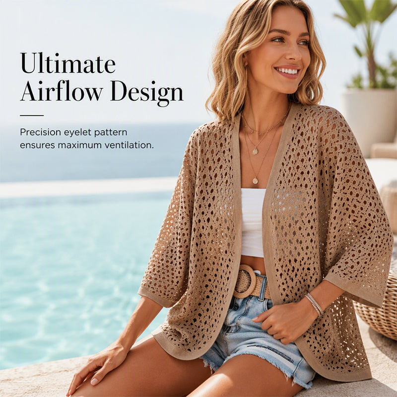 Women's Casual Openwork Lightweight Cardigan