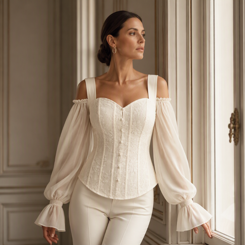 🌸 Nova Coleção ✨ Blusa Feminina Jacquard Floral com Ombros Descobertos – Design Exclusivo, Valoriza a Feminilidade & Estilo Elegante 💕