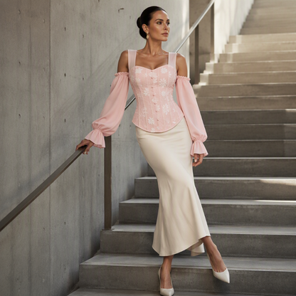 🌸 Nova Coleção ✨ Blusa Feminina Jacquard Floral com Ombros Descobertos – Design Exclusivo, Valoriza a Feminilidade & Estilo Elegante 💕