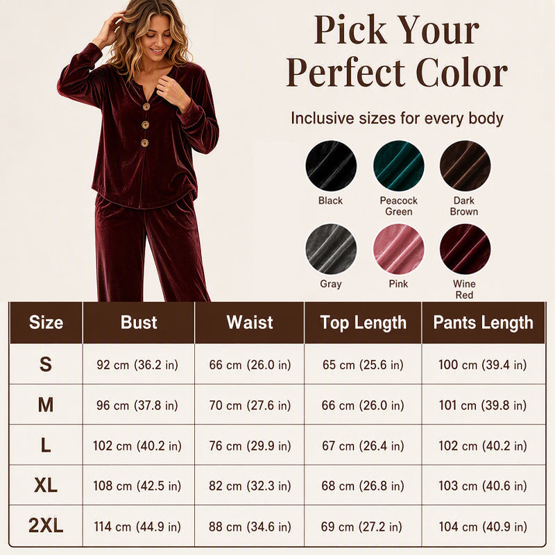 ✨👗Conjunto casual de duas peças em veludo para mulher, para usar em casa