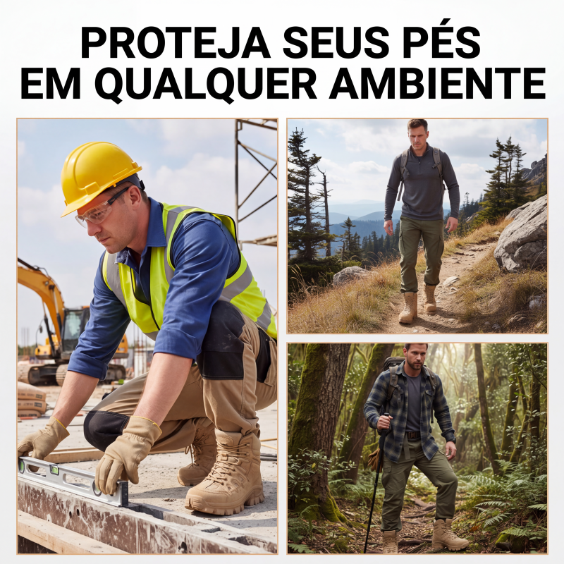 Botas de caminhada e de trabalho impermeáveis e antiderrapantes para homem