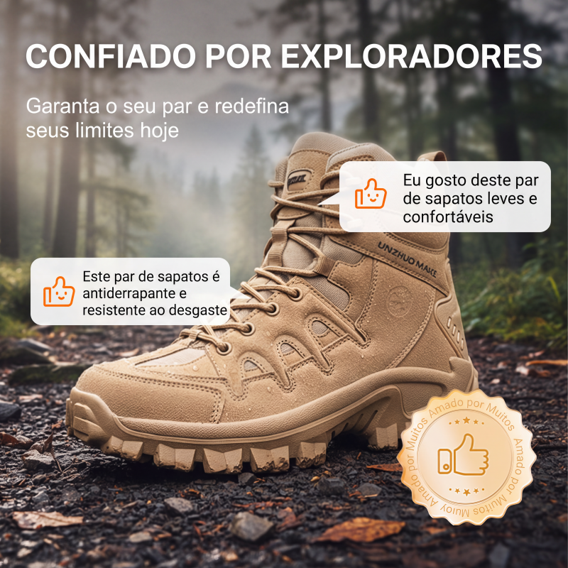 Botas de caminhada e de trabalho impermeáveis e antiderrapantes para homem