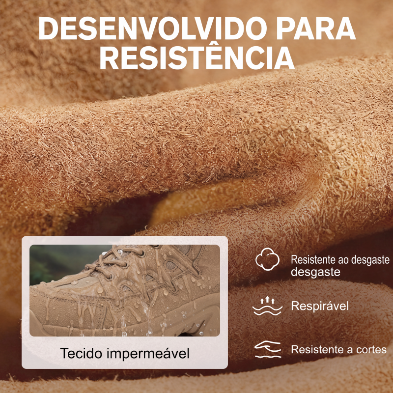 Botas de caminhada e de trabalho impermeáveis e antiderrapantes para homem