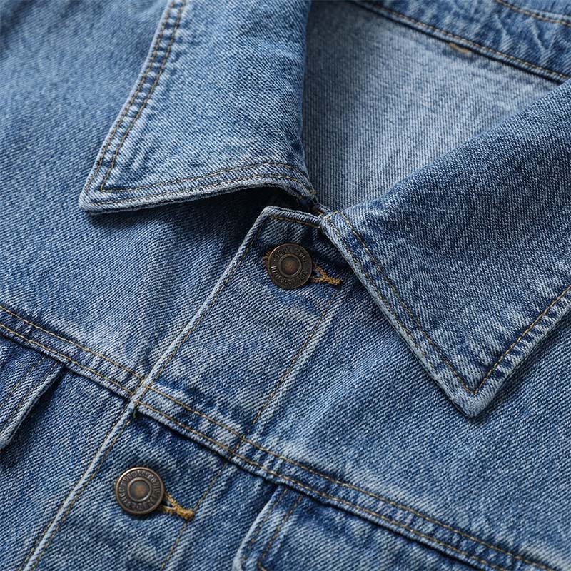 ✨👗Casaco de ganga feminino casual, comprido e com botões