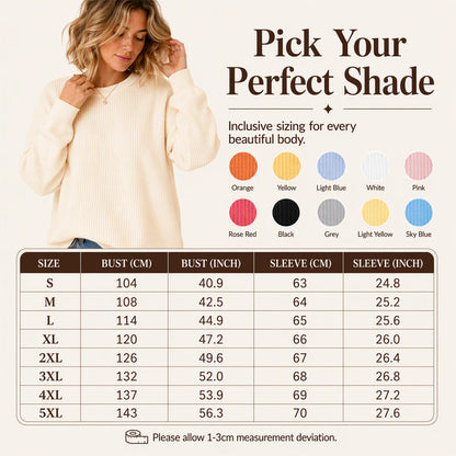 👚Seasonal Style - Waffle Texture Sweatshirt – Easy Breezy Fit & Classic Style for Any Casual Look