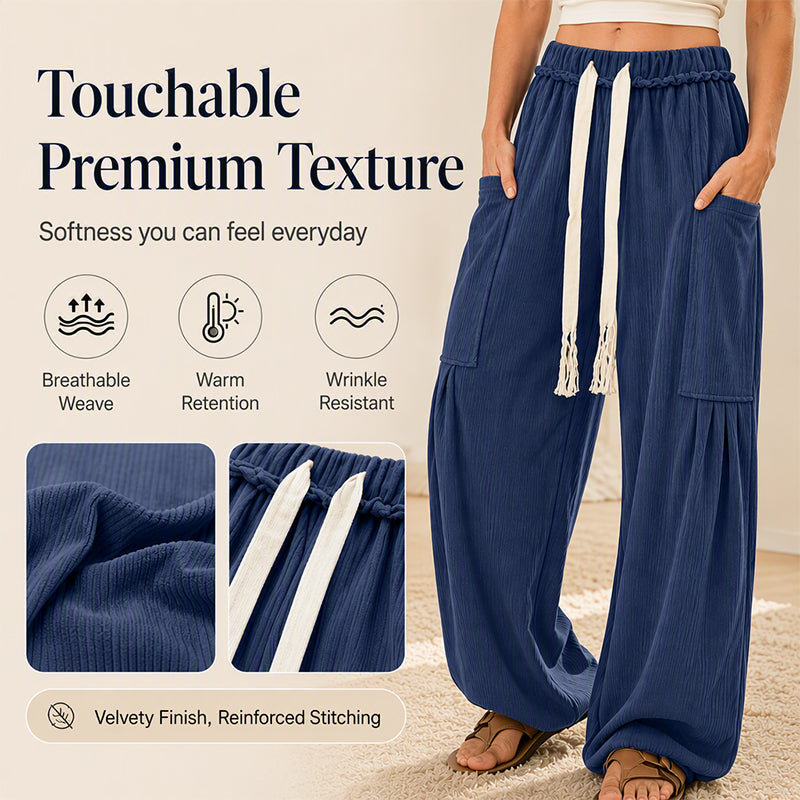 Women's Corduroy Drawstring Cargo Pants