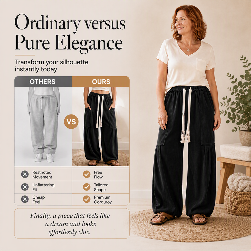 Women's Corduroy Drawstring Cargo Pants