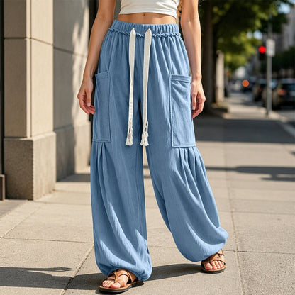 Women's Corduroy Drawstring Cargo Pants