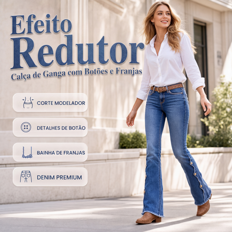 Calças jeans flare desgastadas de cintura alta para mulheres