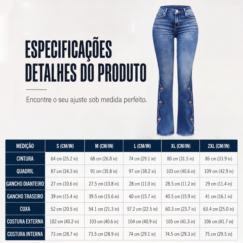 Calças jeans flare desgastadas de cintura alta para mulheres
