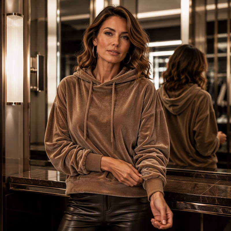 ✨👚Camisolas com capuz e cordão confortáveis para mulher