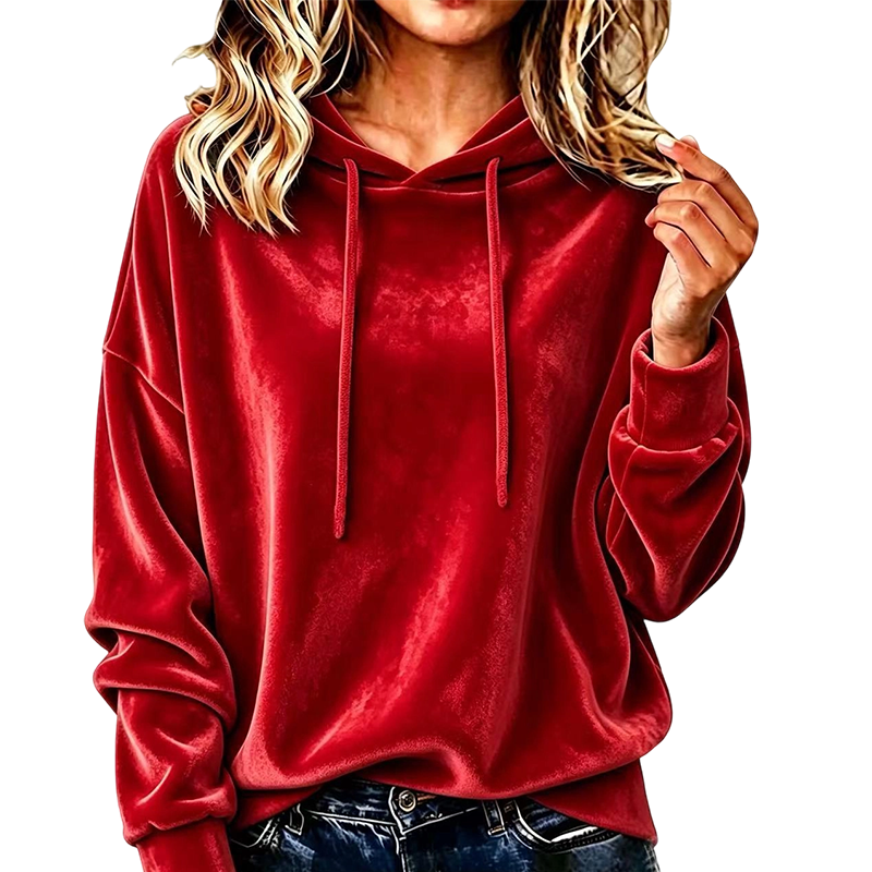 ✨👚Camisolas com capuz e cordão confortáveis para mulher
