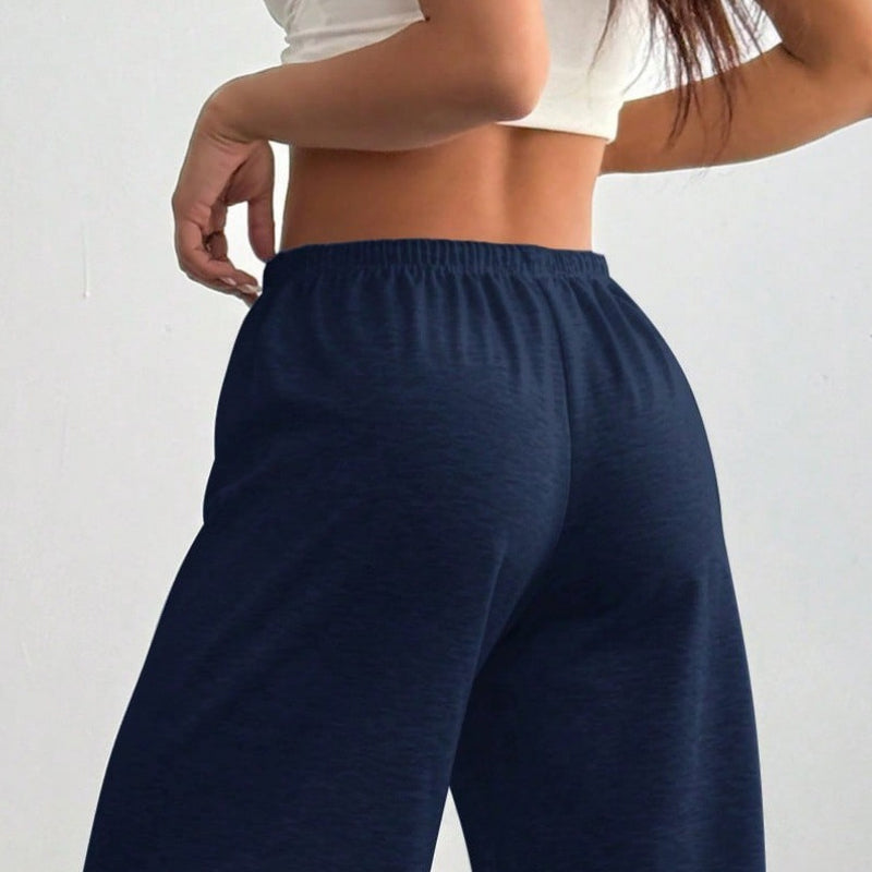 ✨Calças de treino casuais de corte largo para mulher, com cordão