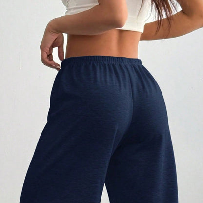 ✨Calças de treino casuais de corte largo para mulher, com cordão