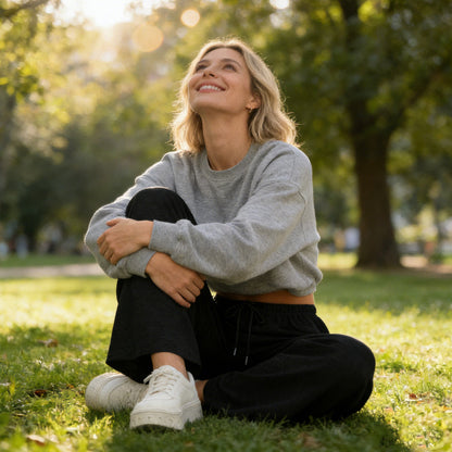 ✨Calças de treino casuais de corte largo para mulher, com cordão
