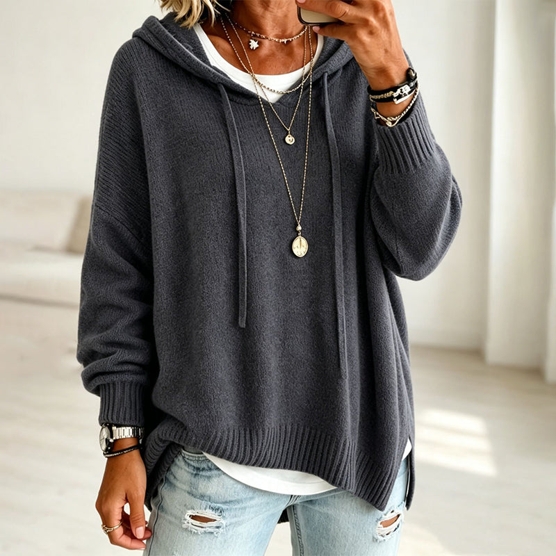 ✨👚Camisola de malha com capuz casual para mulher