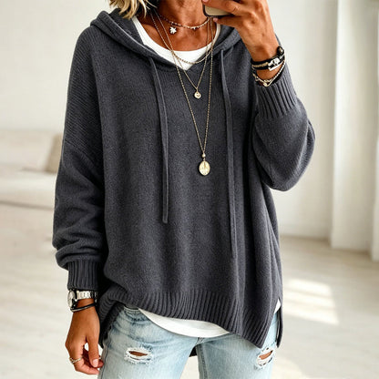 ✨👚Camisola de malha com capuz casual para mulher
