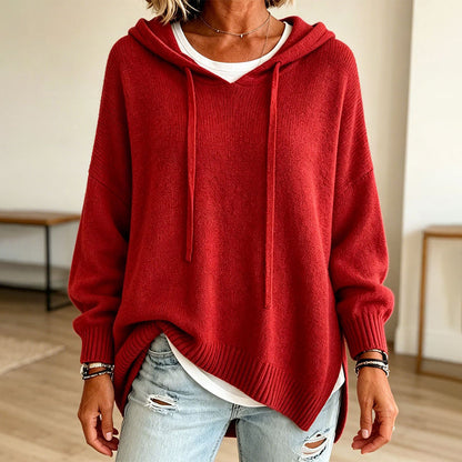 ✨👚Camisola de malha com capuz casual para mulher