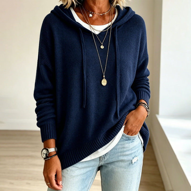 ✨👚Camisola de malha com capuz casual para mulher