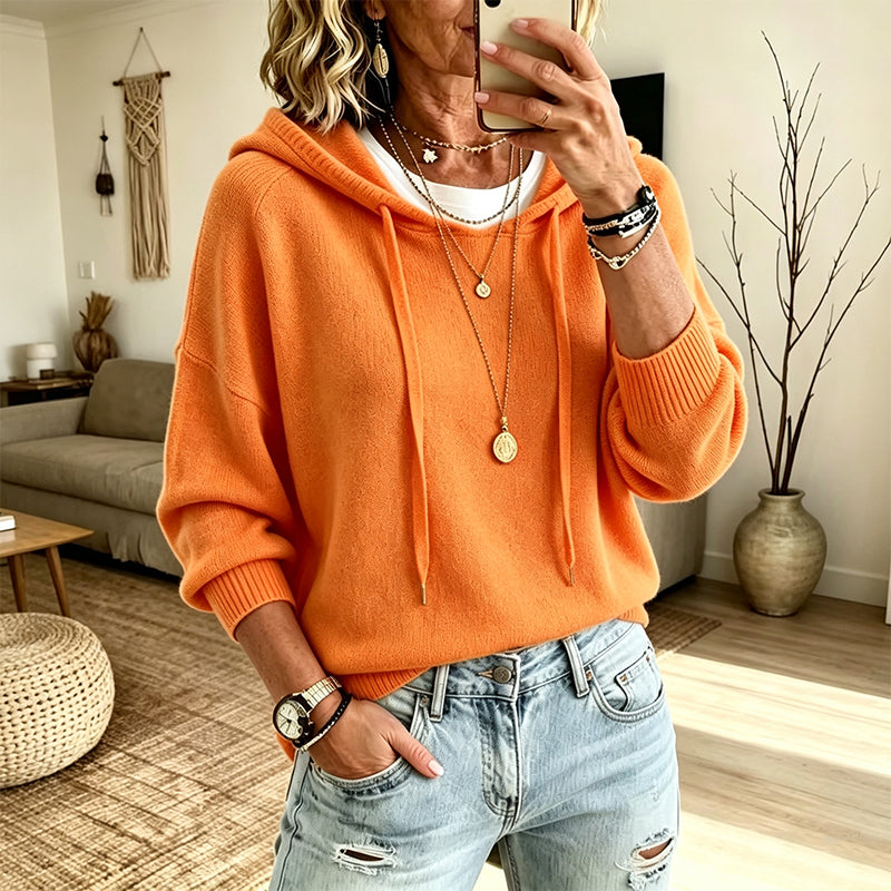 ✨👚Camisola de malha com capuz casual para mulher