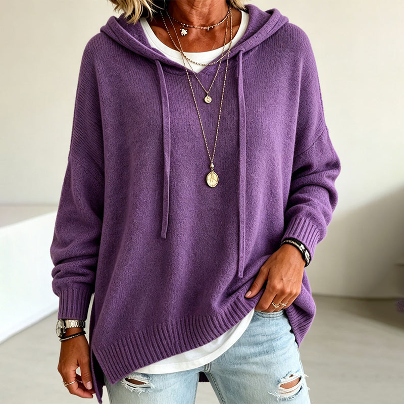 ✨👚Camisola de malha com capuz casual para mulher