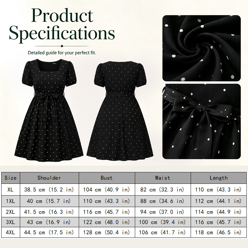 ✨👗Vestido de bolinhas para mulher de tamanho grande 