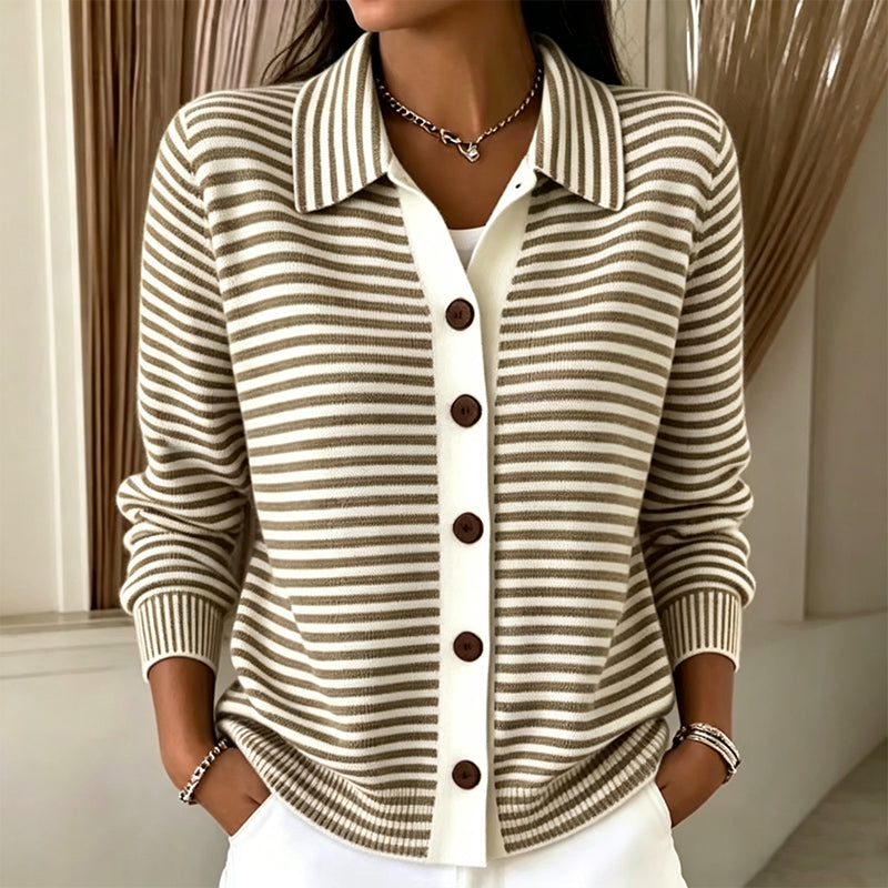 Women's Striped Knit Cardigan