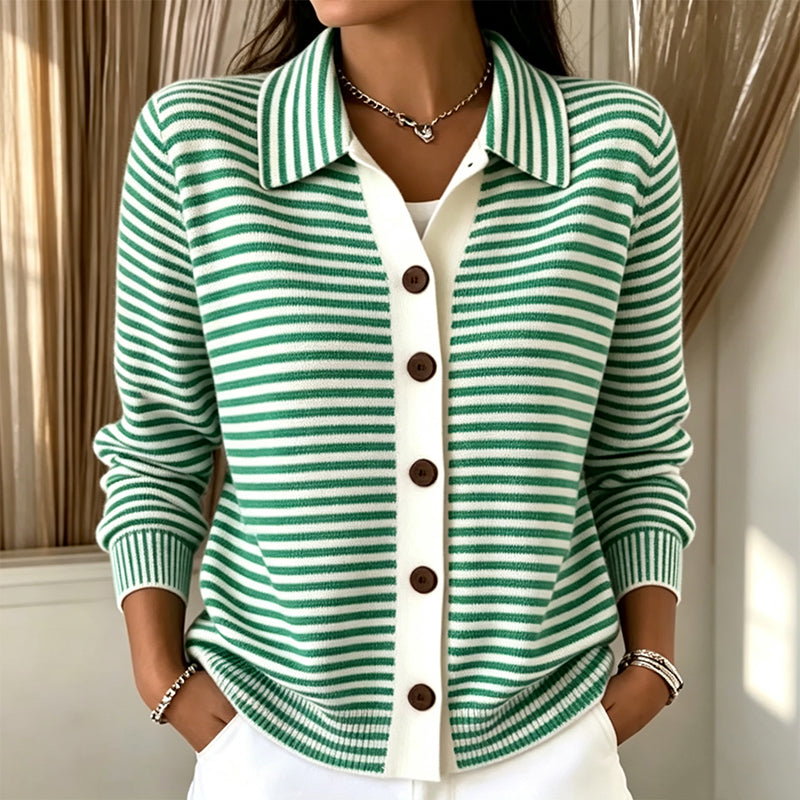 Women's Striped Knit Cardigan