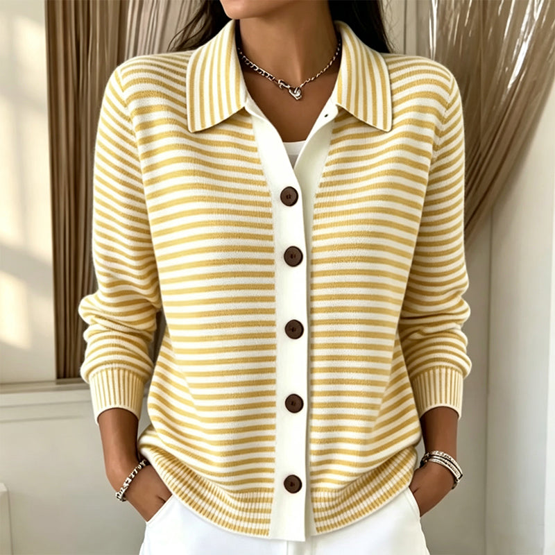 Women's Striped Knit Cardigan