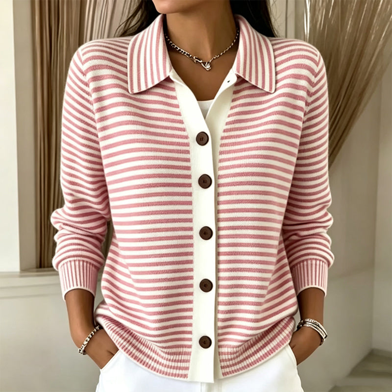 Women's Striped Knit Cardigan