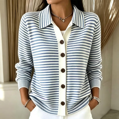 Women's Striped Knit Cardigan
