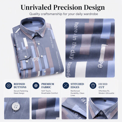 Men's Retro Geometric Print Shirt