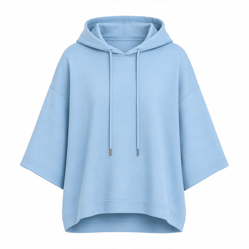 Women's Loose Fit Wide Sleeve Hoodie Casual Sweatshirt