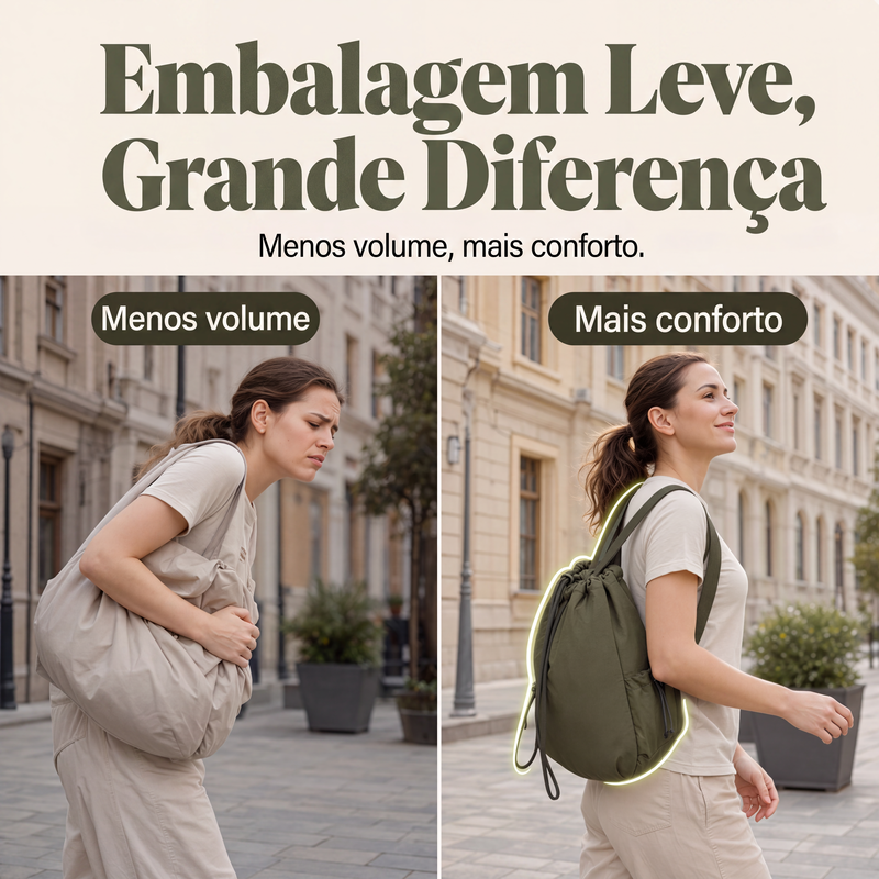 Mochila Tote com Cordão de Grande Capacidade para Mulher