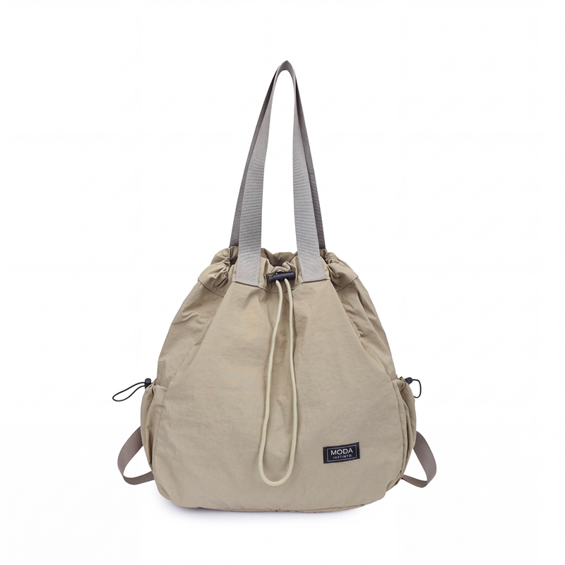 Mochila Tote com Cordão de Grande Capacidade para Mulher
