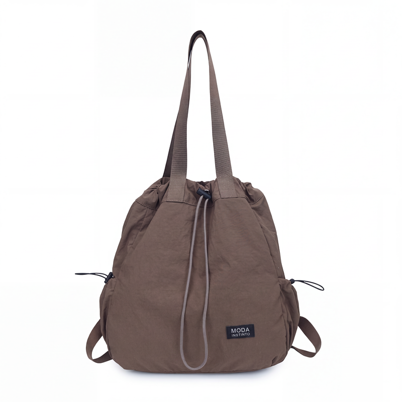 Mochila Tote com Cordão de Grande Capacidade para Mulher
