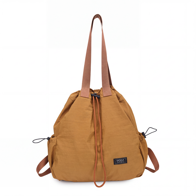 Mochila Tote com Cordão de Grande Capacidade para Mulher