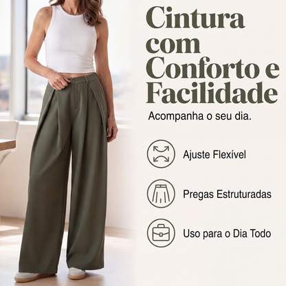 ✨Calças Femininas de Perna Larga Plissadas