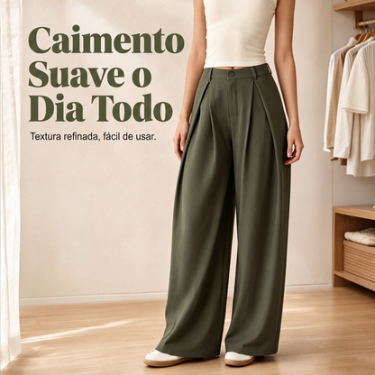 ✨Calças Femininas de Perna Larga Plissadas