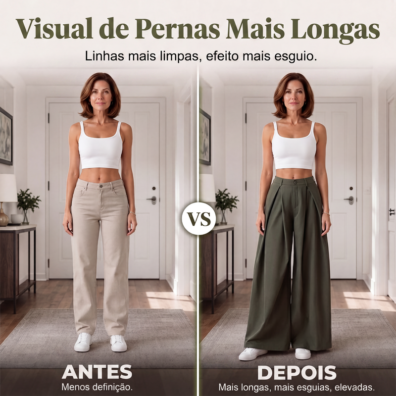 ✨Calças Femininas de Perna Larga Plissadas